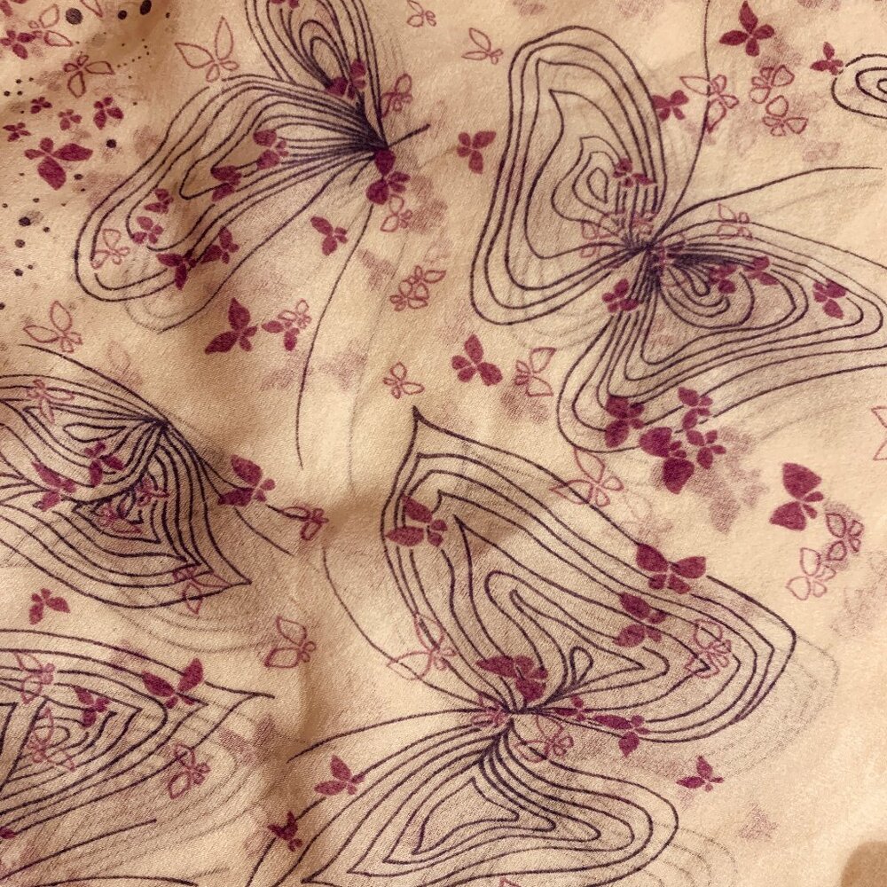 Butterfly lovers poly chiffon scarf